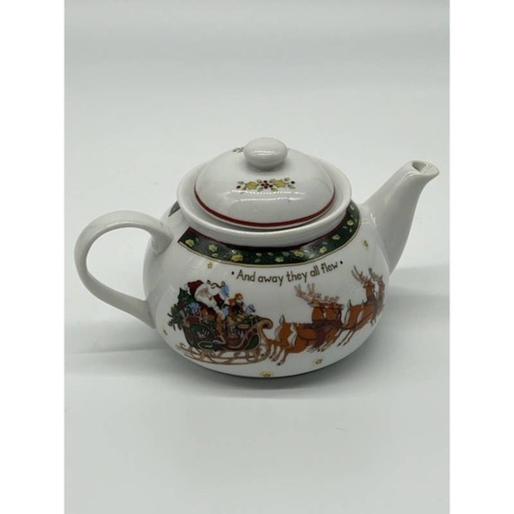 Portmeirion Studios Fine Translucent Porcelain Mini Christmas Teapot - Picture 8 of 10